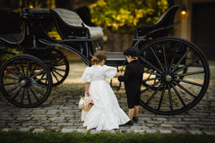 ELOISA VINTAGE PUFF SLEEVE TAFFETA GOWN