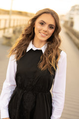 KIERA  "RAVEN"  FLORAL EMBROIDERED MIDI JUMPER