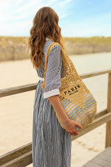 KIERA "MAISON BLEU" STRIPED MIDI DRESS