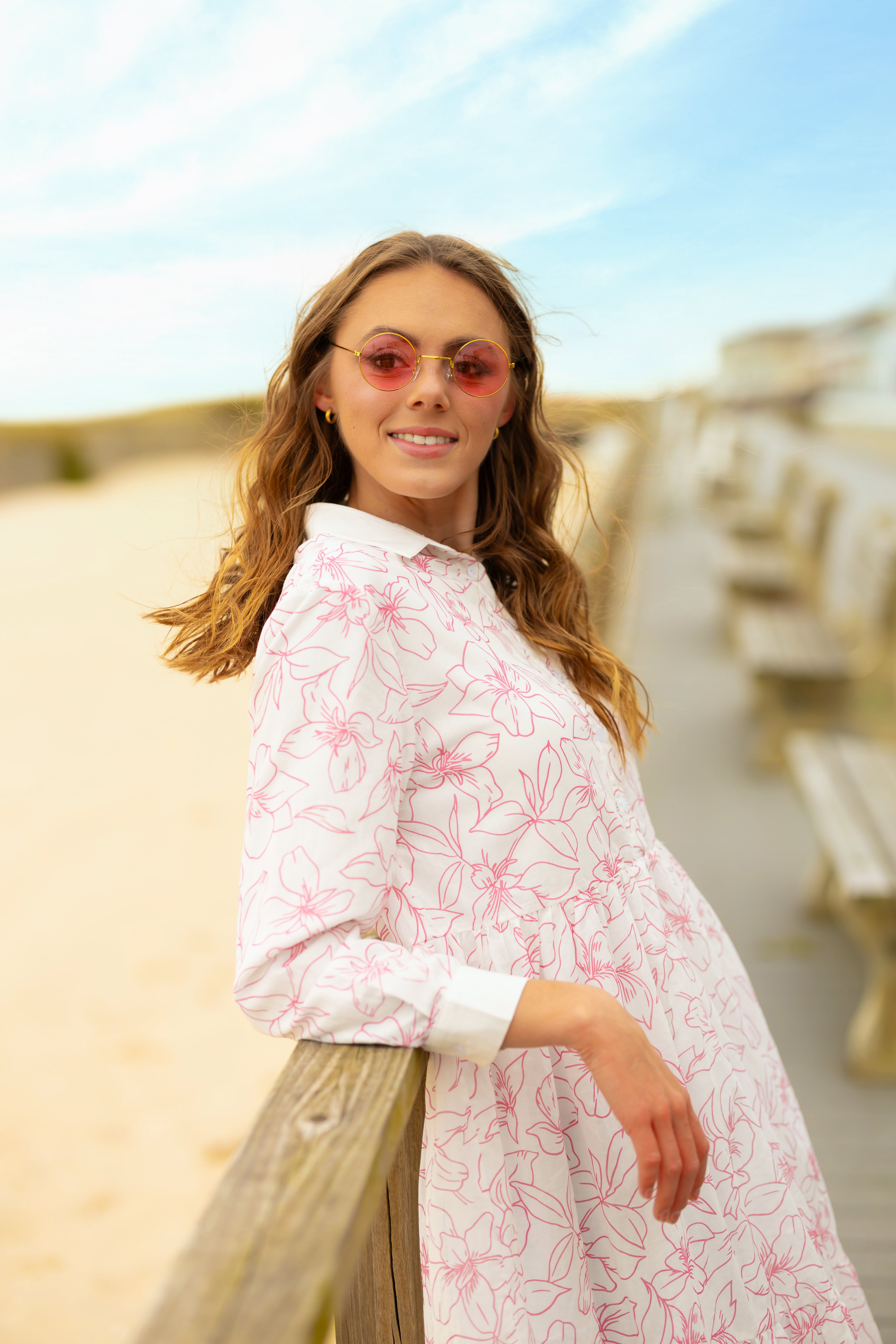 KIERA "SPRING" FLORAL PRINT SHIRT DRESS