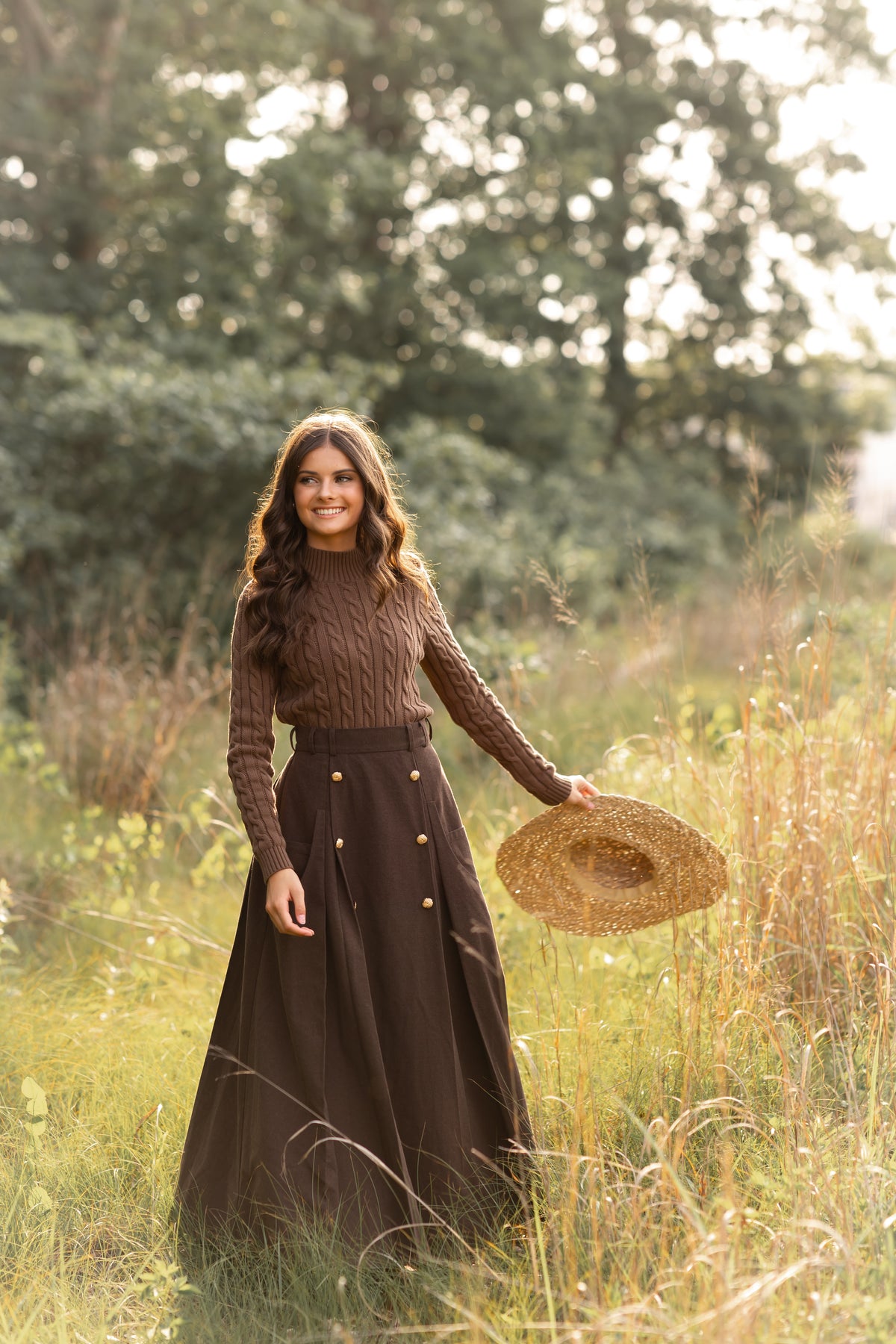 KIERA ASHLEY GOLD BUTTON SKIRT