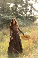 KIERA ASHLEY GOLD BUTTON SKIRT