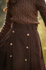 KIERA ASHLEY GOLD BUTTON SKIRT