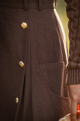 KIERA ASHLEY GOLD BUTTON SKIRT