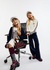 TWINSET STRIPE ON SLEEVE AND COLLAR CREWNECK SWEATER