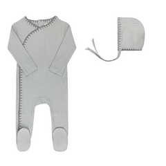 ELYS & CO. 2PC WHIP STITCH FOOTIE AND BONNET SET