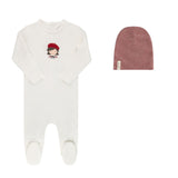 ElYS&CO. 2PC ORGANIC FRENCH TERRY FOOTIE+BEANIE SET