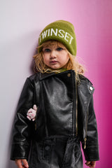 TWINSET LOGO KNIT BEANIE