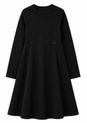 SWANKY BUTTON PINTUCK DRESS