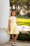 COCO BLANC 2PC CROCHET COLLAR SWEATER WITH PLEATED SKIRT