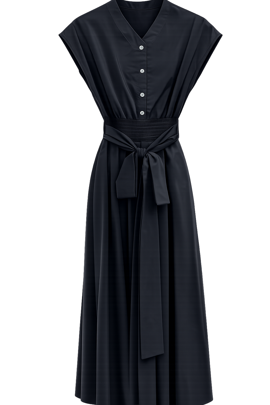 IPOSH CRYSTAL BUTTON SMOCKED TAFFETA MAXI