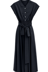 IPOSH CRYSTAL BUTTON SMOCKED TAFFETA MAXI