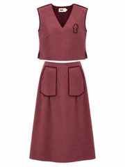 TNTRM 2PC FLEECE VEST WITH SKIRT