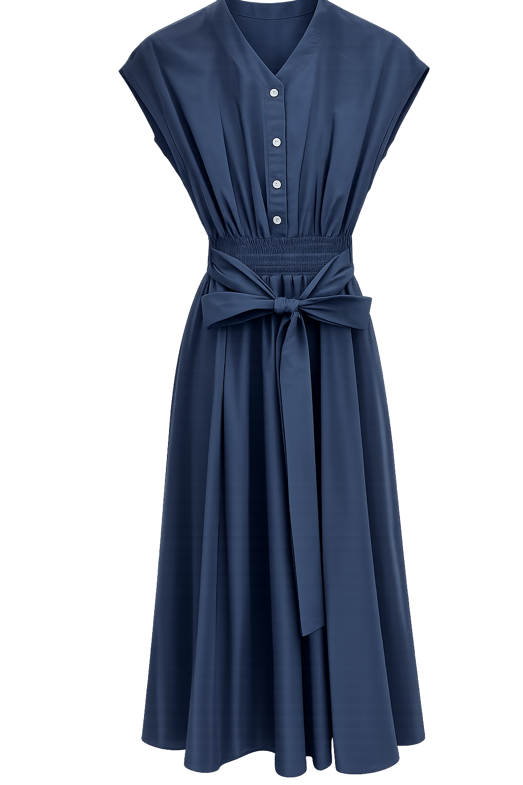 IPOSH CRYSTAL BUTTON SMOCKED TAFFETA MAXI