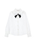 MONNALISA COLLAR WITH RUFFLE AND BOW SHIRT