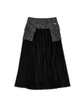 MONNALISA BOUCLE' WAISTBAND AND CARGO POCKETS PLEATED SKIRT