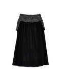 MONNALISA BOUCLE' WAISTBAND AND CARGO POCKETS PLEATED SKIRT