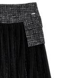 MONNALISA BOUCLE' WAISTBAND AND CARGO POCKETS PLEATED SKIRT