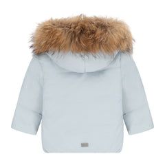IBIS ALLEGORY FUR HOOD DIAGONAL CLOSURE COAT