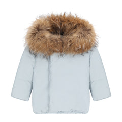 IBIS ALLEGORY FUR HOOD DIAGONAL CLOSURE COAT