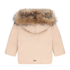 IBIS ALLEGORY FUR HOOD DIAGONAL CLOSURE COAT