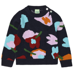 FUB JAQUARD MULTI PRINT KNIT SWEATER