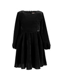 MONNALISA RUFFLE COLLAR VELVET DRESS