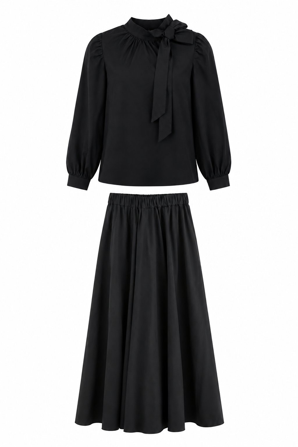 VENERA ARAPU 2PC RUFFLED TAFFETA BLOUSE WITH SKIRT