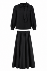 VENERA ARAPU 2PC RUFFLED TAFFETA BLOUSE WITH SKIRT