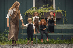 JAYBEE 2PC PETER PAN BLOUSE WITH VELOUR PINAFORE MAXI