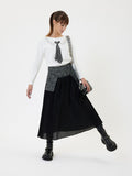 MONNALISA BOUCLE' WAISTBAND AND CARGO POCKETS PLEATED SKIRT