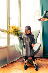 LOUIS LOUISE BELINDA COLLAR WITH HEARTS POCKET DENIM DRESS