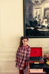 LOUIS LOUISE NUALA RIC RAC TRIM COLLAR PLAID DRESS