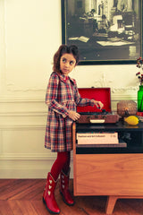 LOUIS LOUISE NUALA RIC RAC TRIM COLLAR PLAID DRESS