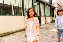 LOUIS LOUISE HENRIETTA GINGHAM RIKRAK DRESS
