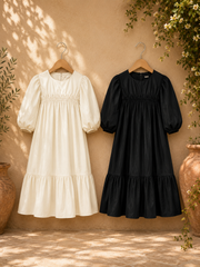 ALITSA RUFFLE TRIM WITH RUFFLE BOTTOM TAFFETA DRESS
