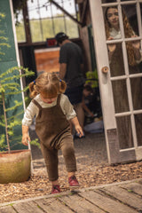JAYBEE 2PC PETER PAN BLOUSE WITH VELOUR PINAFORE OVERALL