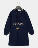 ESCADA  LOGO DETAIL IN FRONT PULL LONG SLEEVE DRESS