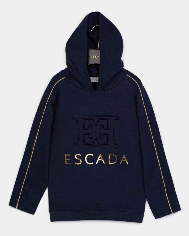 ESCADA  LOGO DETAIL IN FRONT LONG SLEEVE HOODIE