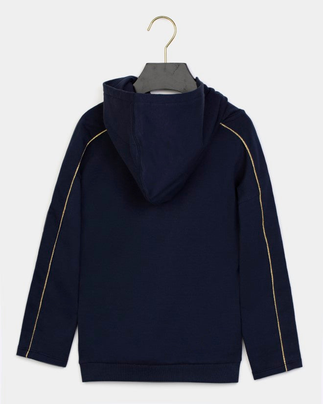 ESCADA  LOGO DETAIL IN FRONT LONG SLEEVE HOODIE