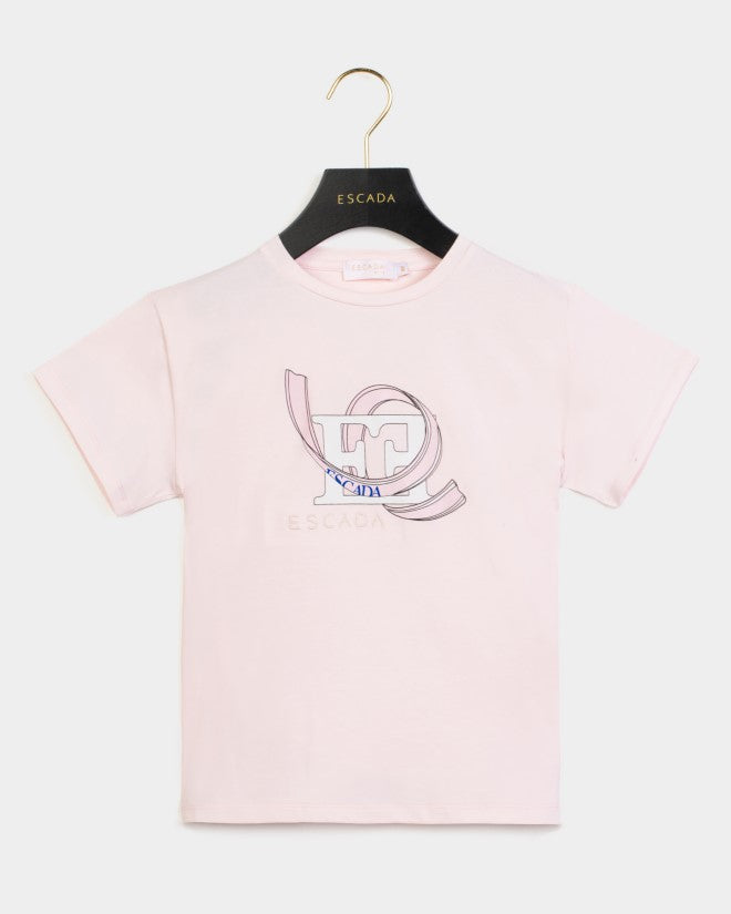 ESCADA SHORT SLEEVE E'' LOGO GRAPHIC T-SHIRT