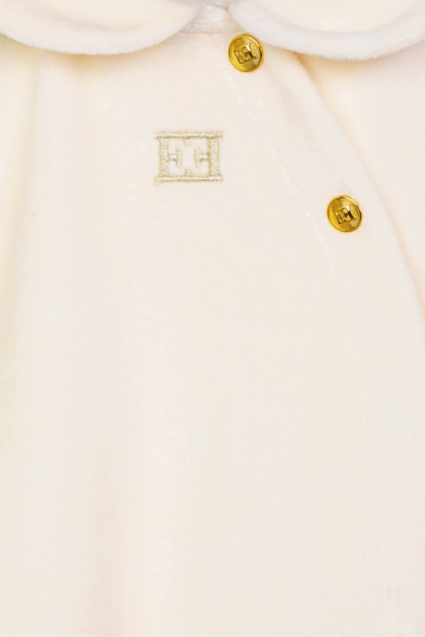 ESCADA VELOUR ESCADA LOGO FOOTIE WITH COLLAR AND 2 GOLD BUTTONS