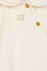 ESCADA VELOUR ESCADA LOGO FOOTIE WITH COLLAR AND 2 GOLD BUTTONS