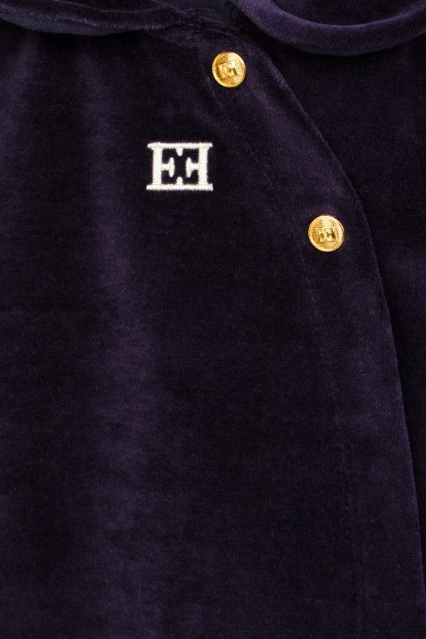 ESCADA VELOUR ESCADA LOGO FOOTIE WITH COLLAR AND 2 GOLD BUTTONS