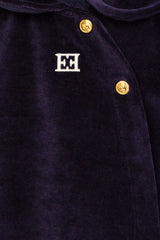 ESCADA VELOUR ESCADA LOGO FOOTIE WITH COLLAR AND 2 GOLD BUTTONS