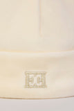 ESCADA 2PC GOLD BUTTON UP ESCADA SHEEP FUR JACKET WITH ESCADA LOGO HAT