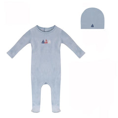 BUBANI 2PC BOAT COLLECTION FOOTIE WITH HAT SET