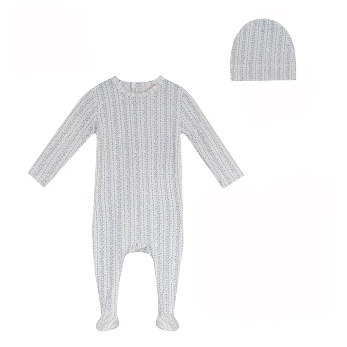 BUBANI 2PC PRINTED FOOTIE WITH HAT SET