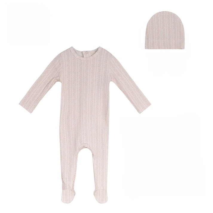 BUBANI 2PC PRINTED COLLECTION FOOTIE WITH HAT SET