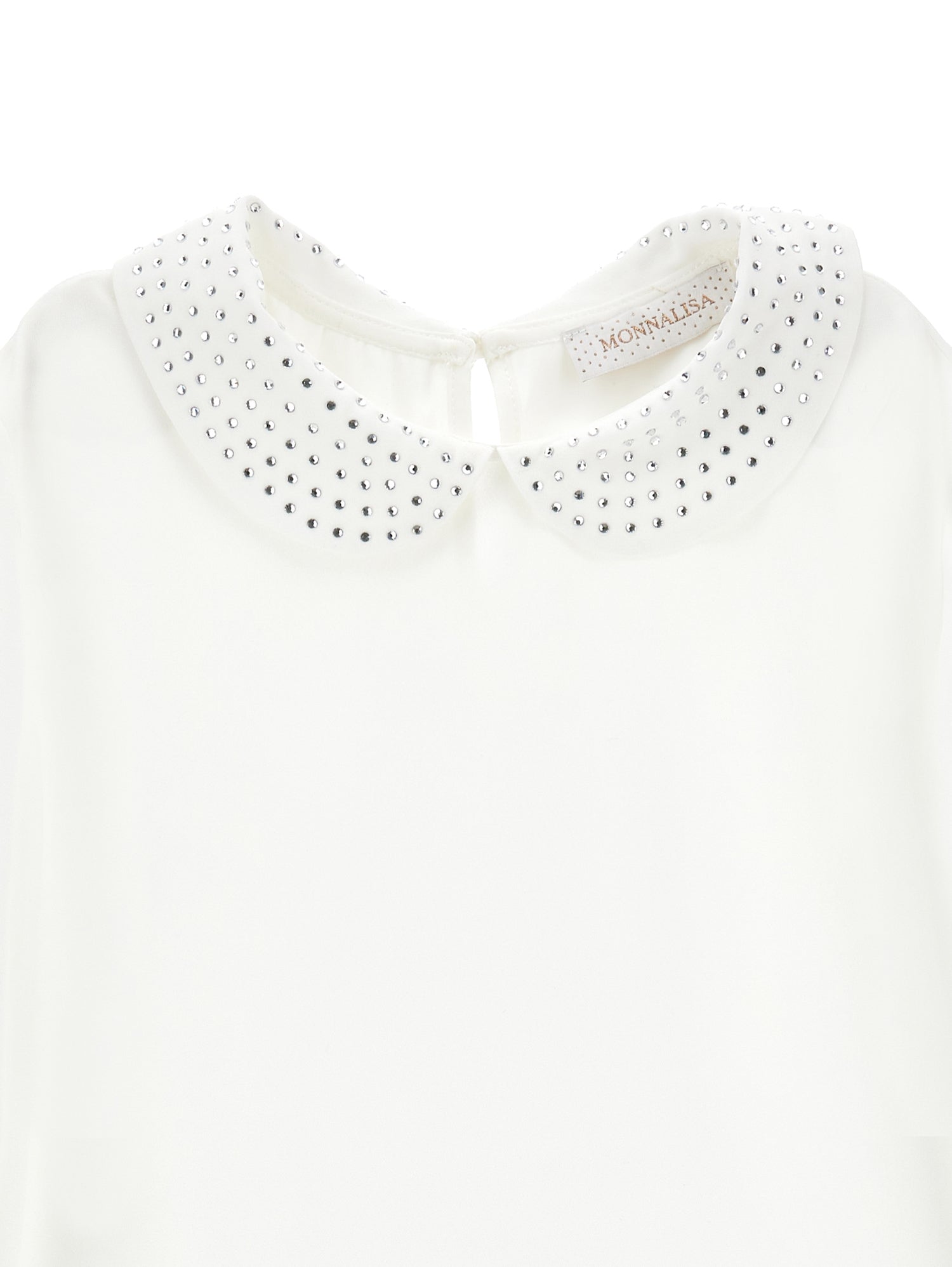 MONNALISA RHINESTONE COLLAR & CUFF BLOUSE